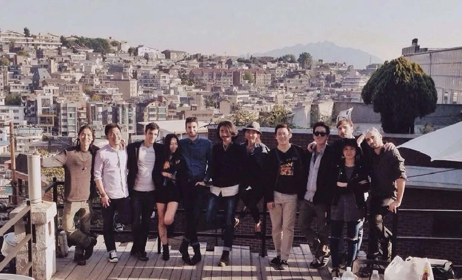 The 37thDegree team on a rooftop overlooking Seoul