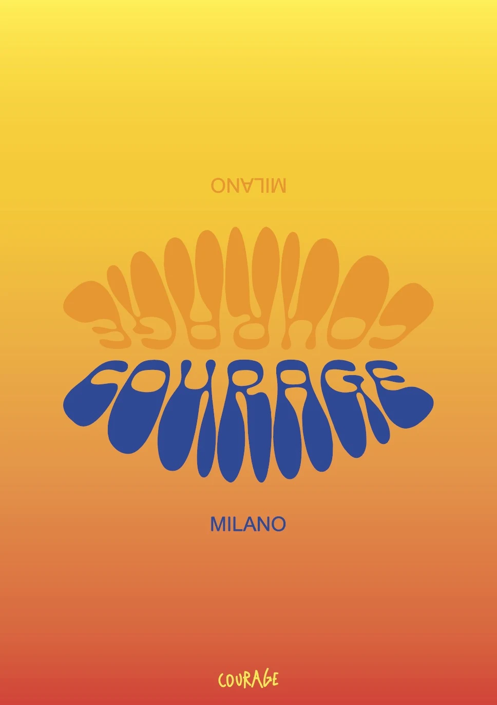 Courage Milano SS20 — psychedelic wordmark artwork by Burro Studio